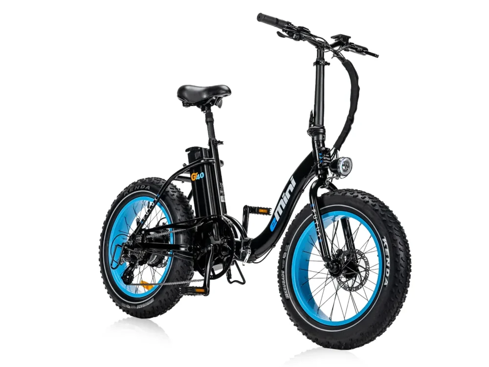 Efuture Elcykel eMini Low GT40 Sort med Blå fælge