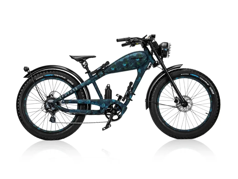 Efuture Retro Elcykel eBoss Blå Camo Mission Command