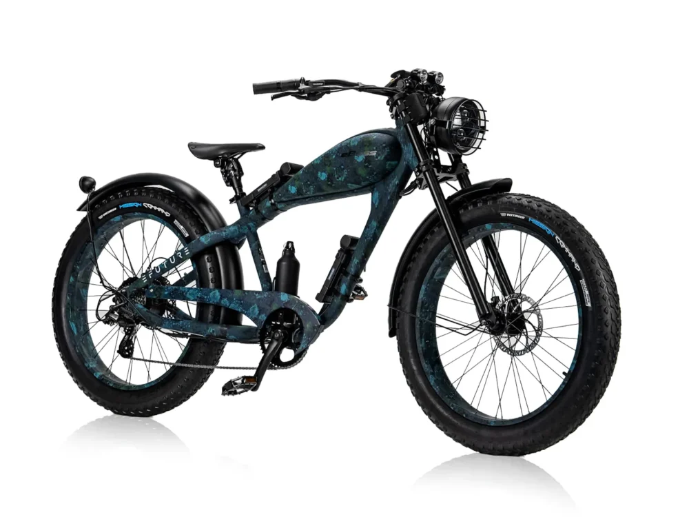Efuture Retro Elcykel eBoss Blå Camo Mission Command