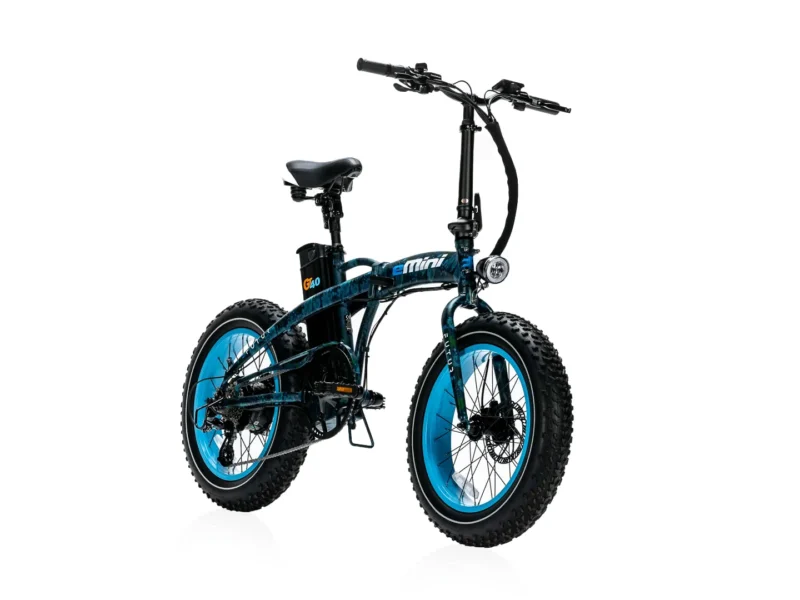 Camo EFUTURE eMini GT40 Elcykel fatbike med blå fælge