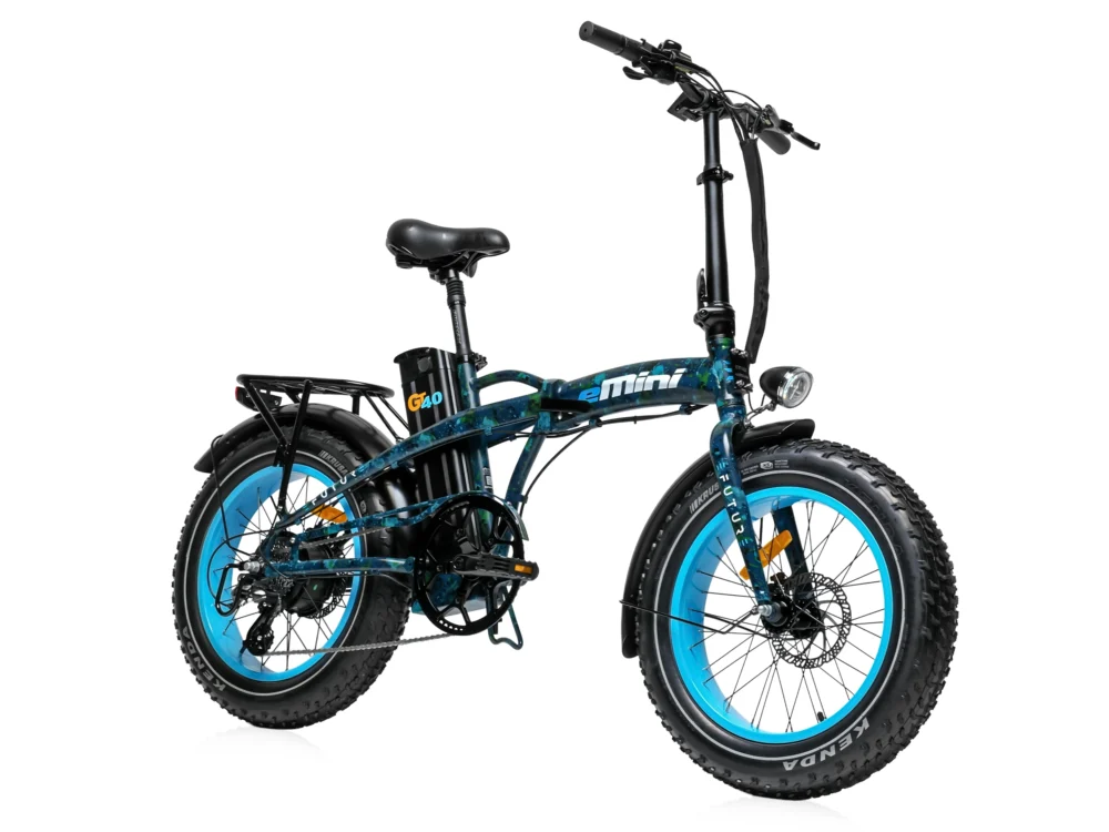 eMini GT40 - Blå CAMO m. cyan blå fælge