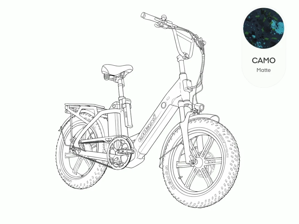 eMaxi V2 Automatic fra Efuture vist med farve CAMO i Blå matte