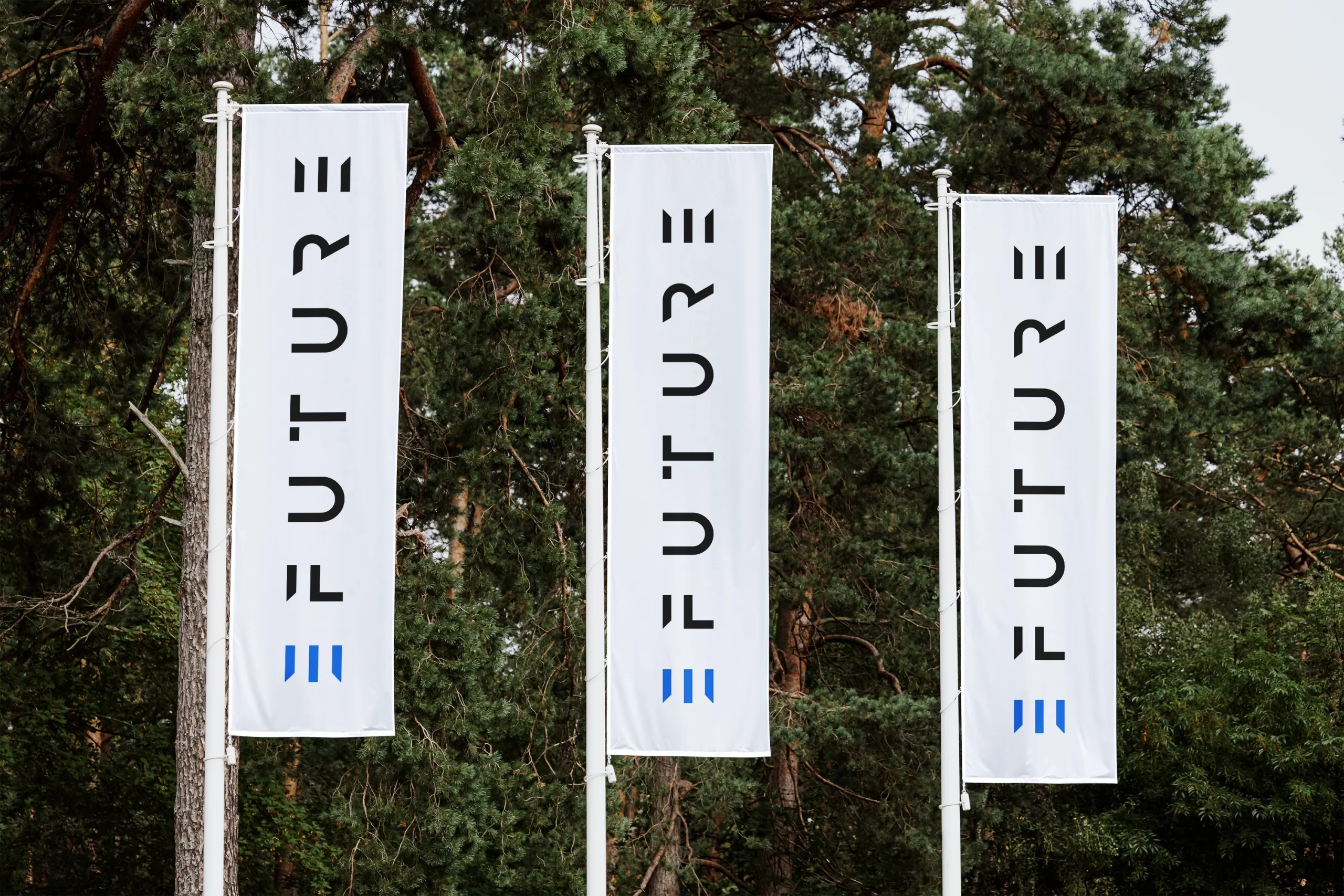 Three Banner Flags Mockup scaled