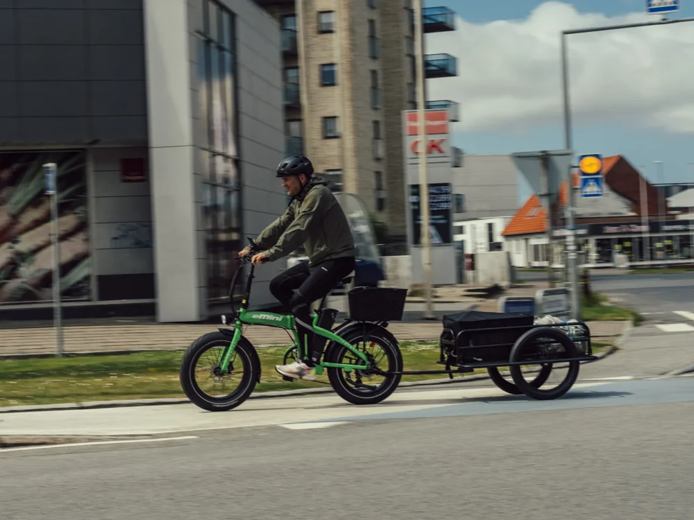 Efuture Elcykel eMini Grøn GT40 med Cykeltrailer