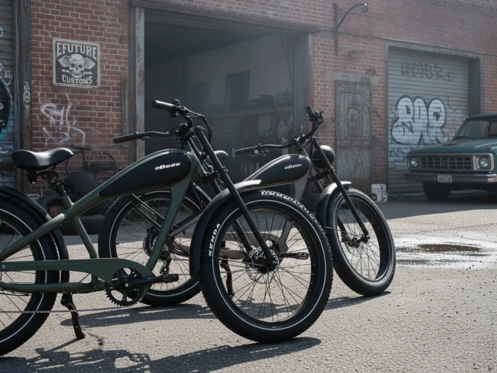 Army grøn og mokka farvet eBoss fra EFUTURE Fatbike elcykel