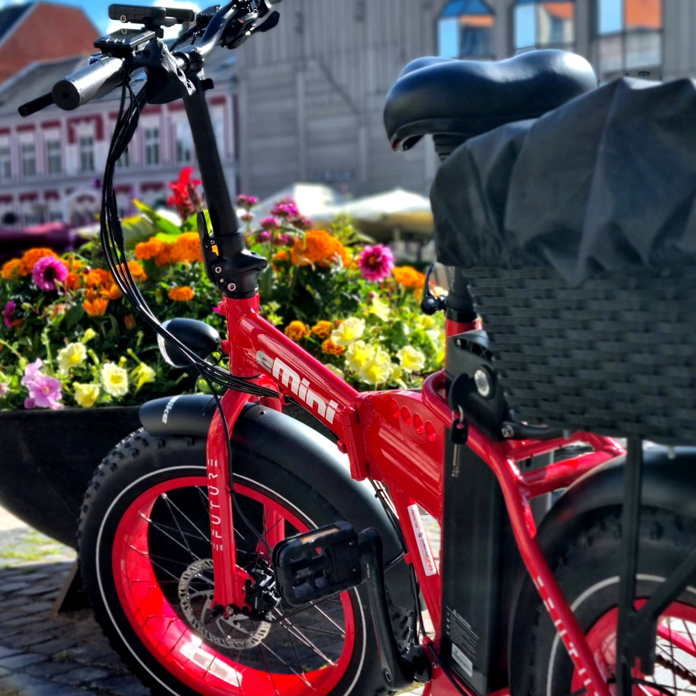 EFUTURE eMini Classic Fatbike Elcykel Rød Esbjerg Torv