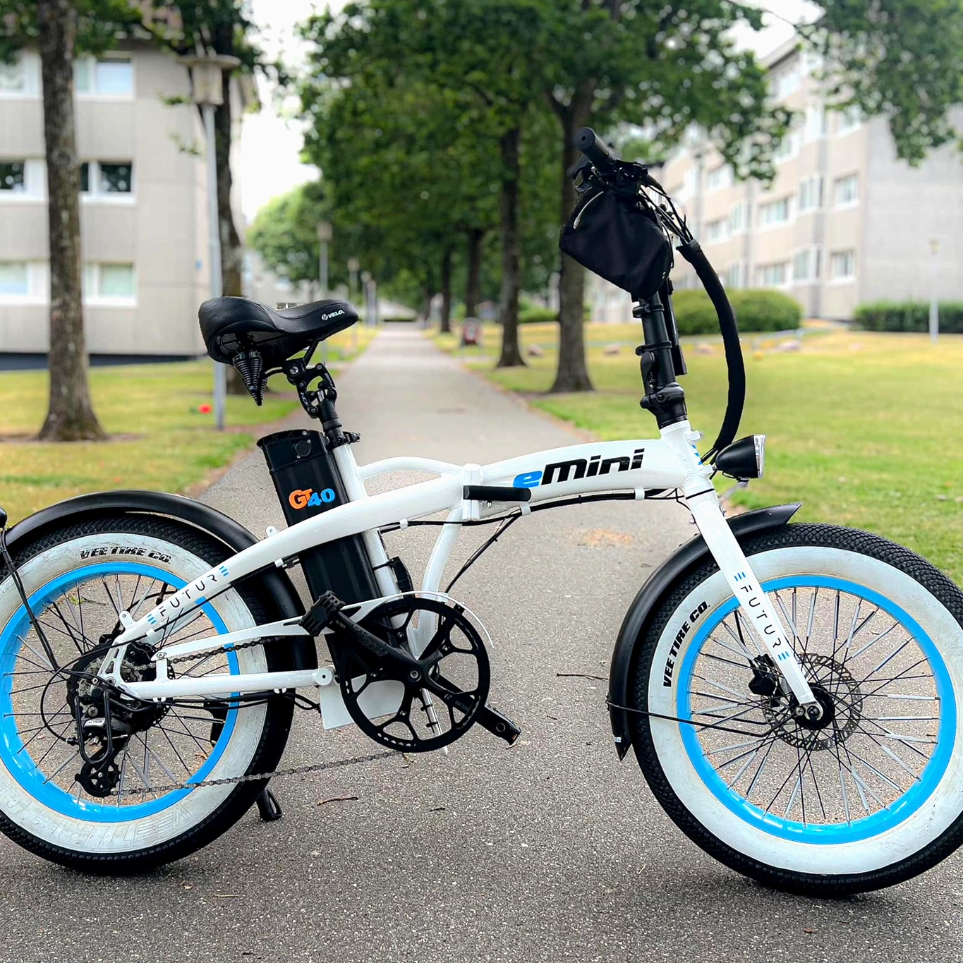 EFUTURE eMini Fatbike Elcykel Hvid med hvide fælge Esbjerg